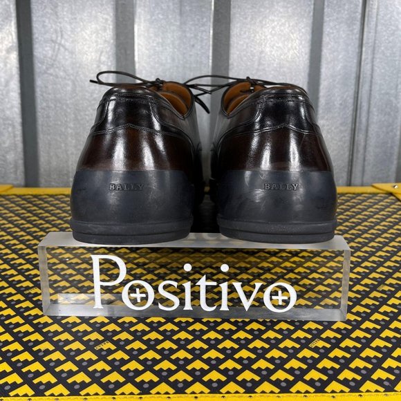 Bally Reigan Mid Brown Leather Derby Shoes US 10.5 - Picture 6 of 6